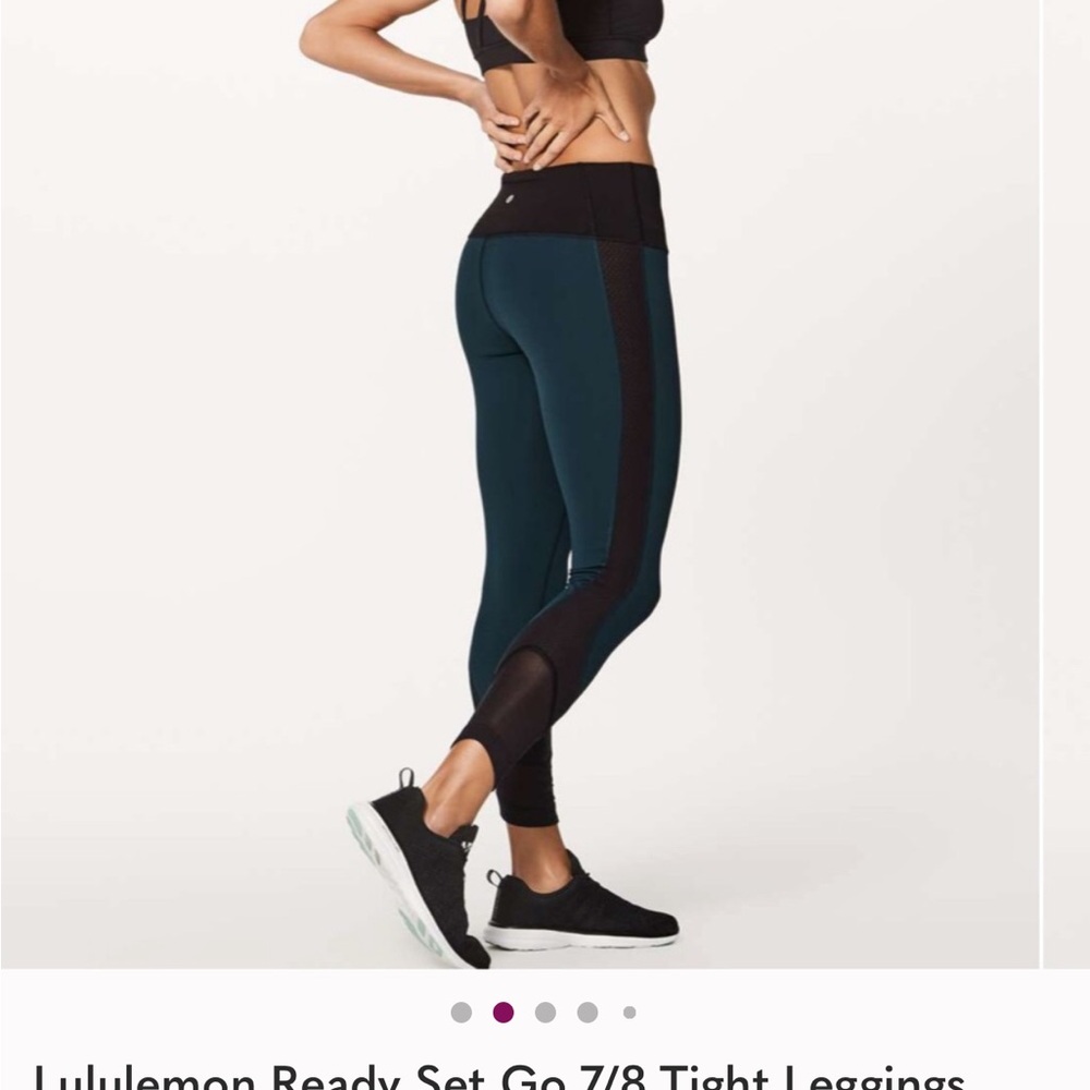 lululemon athletica Teal and Black High-Rise Performance Leggings Size 4